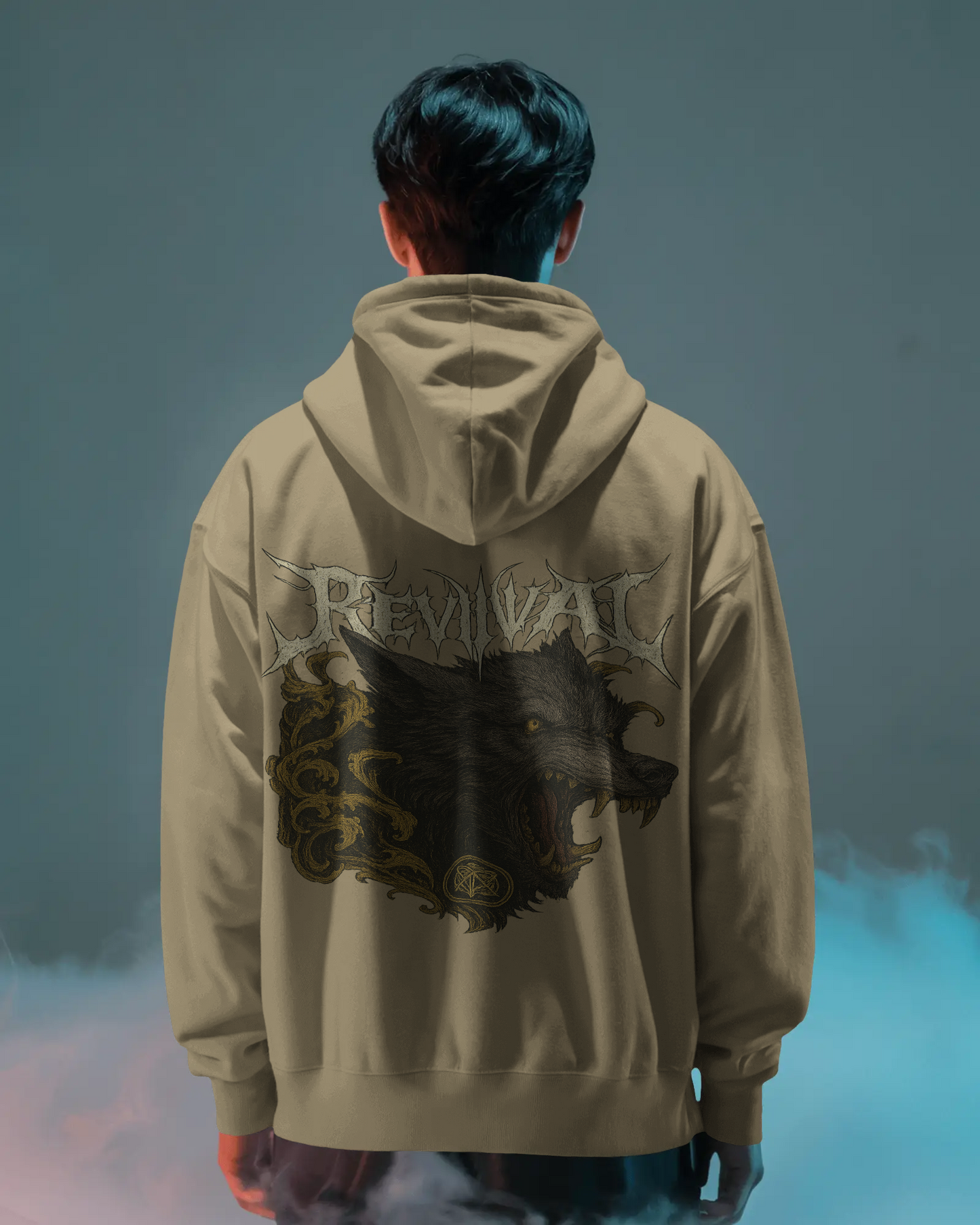 REVIVAL Wolf Oversized Hoodie – 350 GSM Heavyweight Streetwear