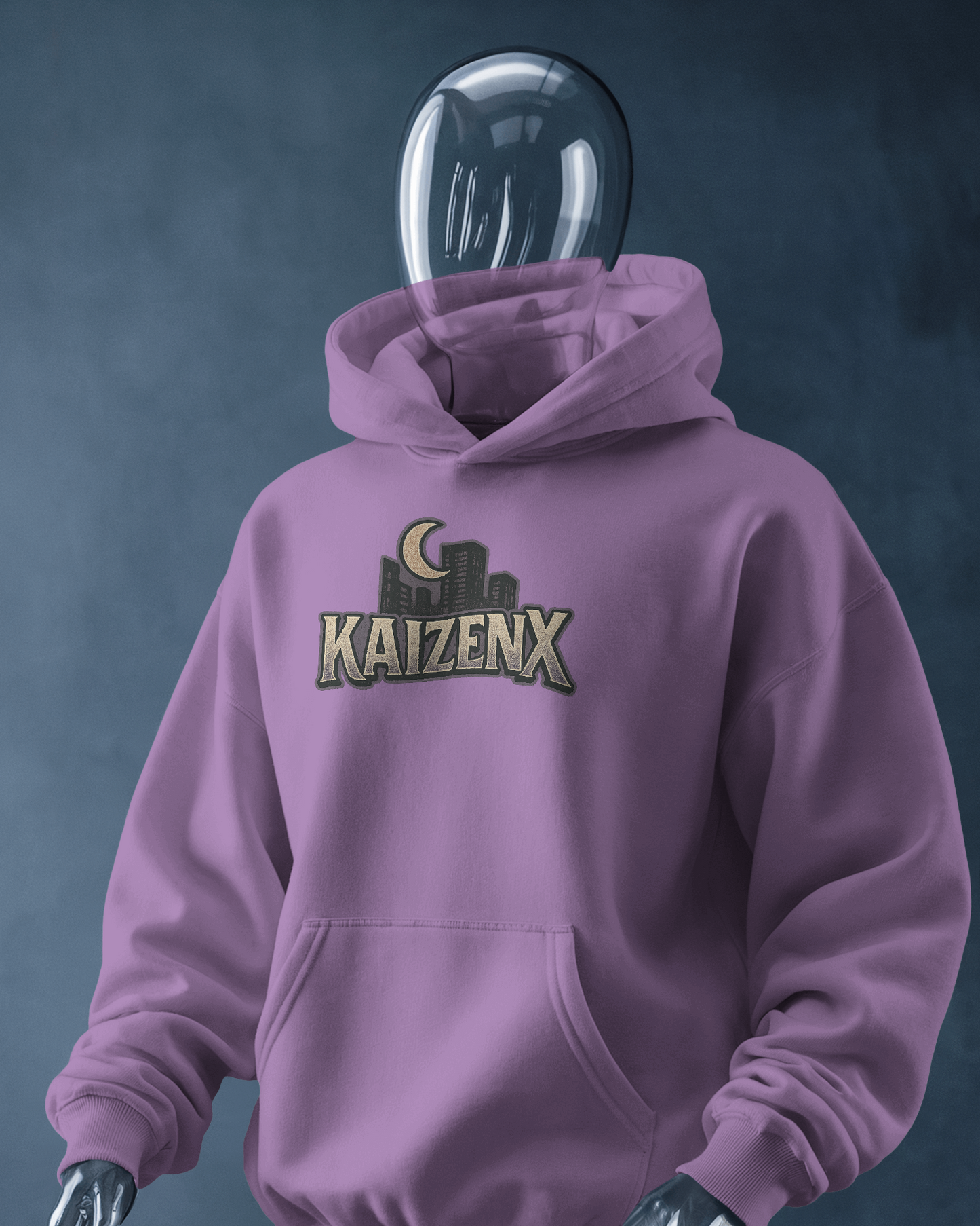 KAIZENX "Street Hunters Midnight" Oversized Hoodie