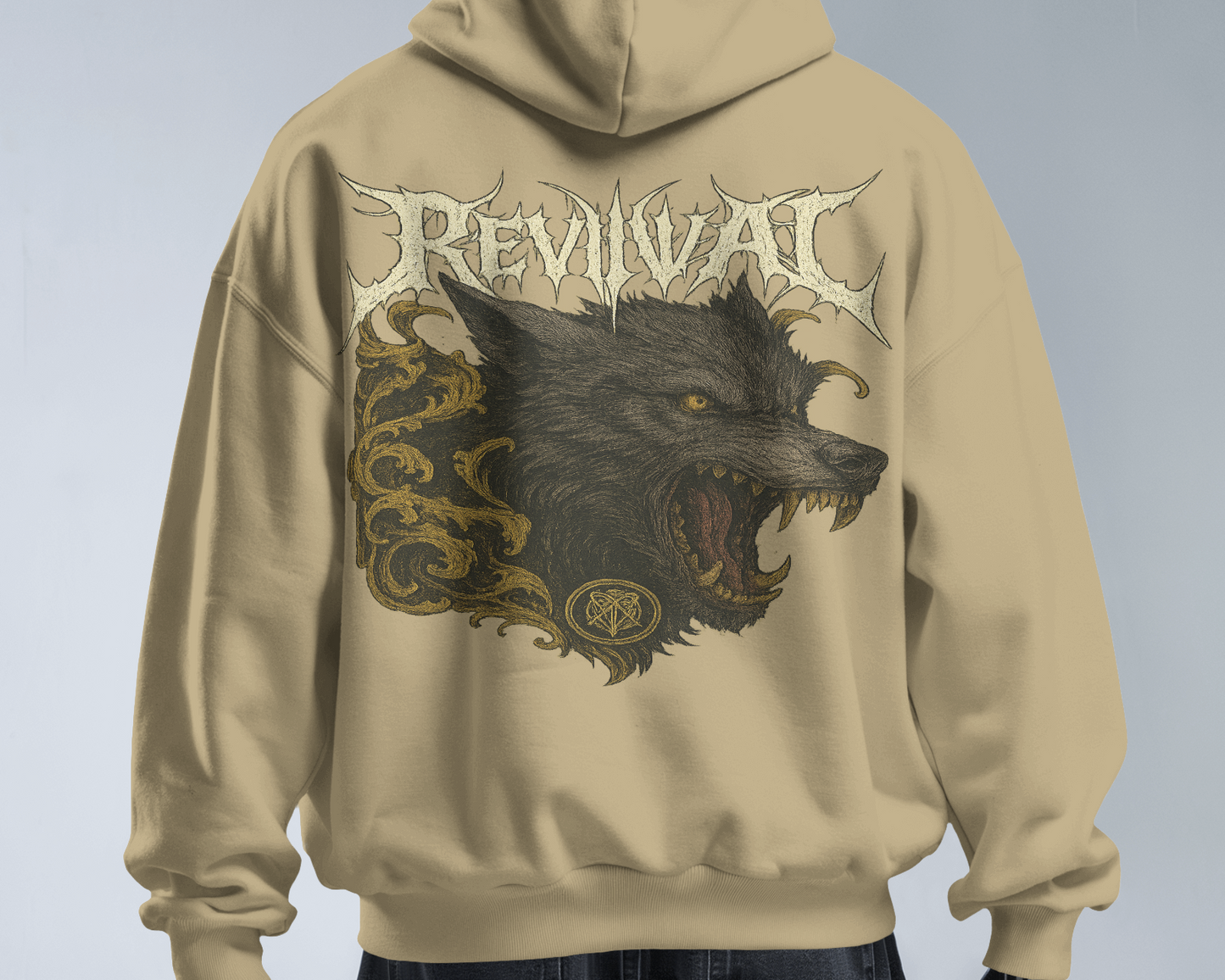 REVIVAL Wolf Oversized Hoodie – 350 GSM Heavyweight Streetwear