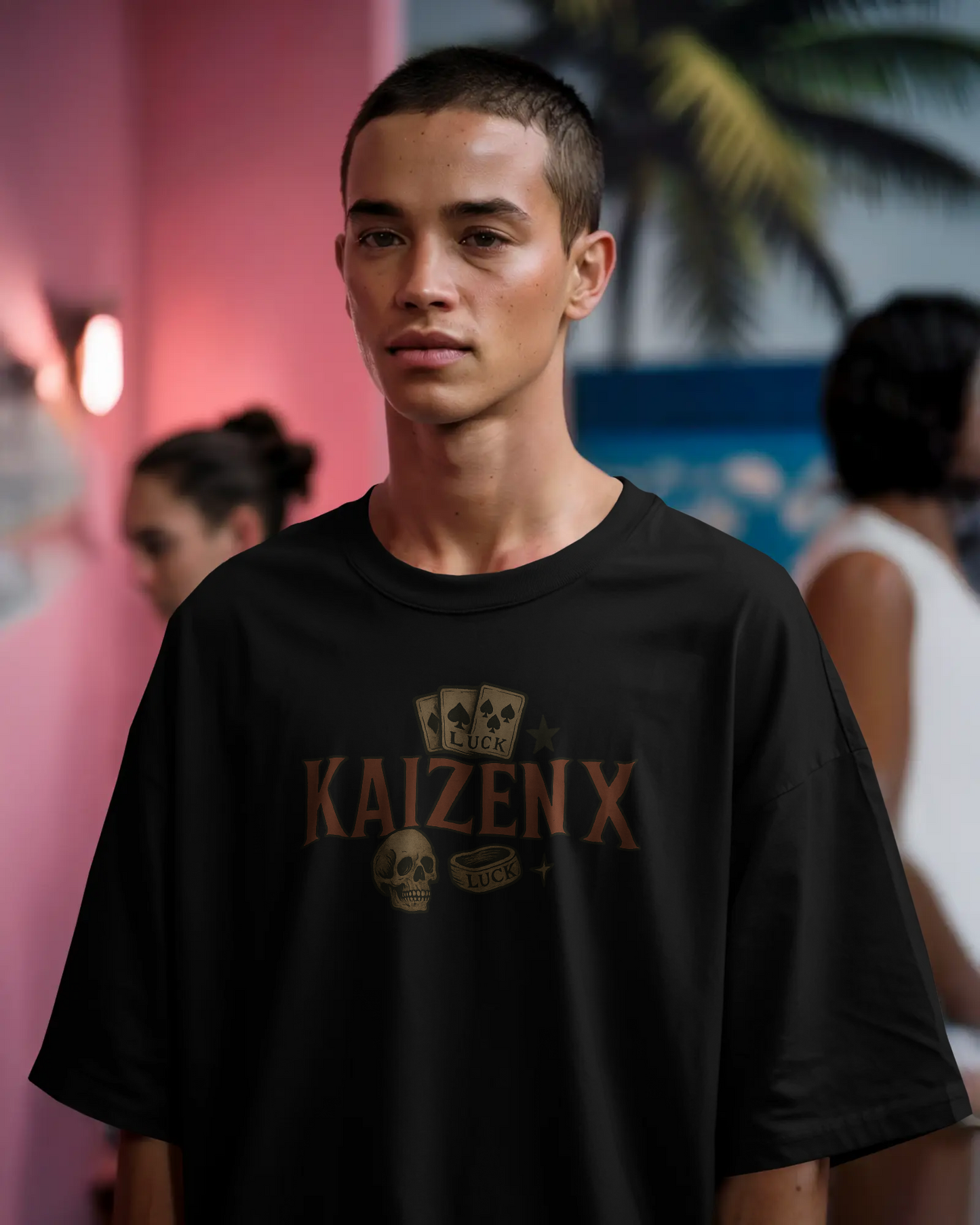 KAIZENX "Get Money" Oversized Graphic T-Shirt – Front & Back Print