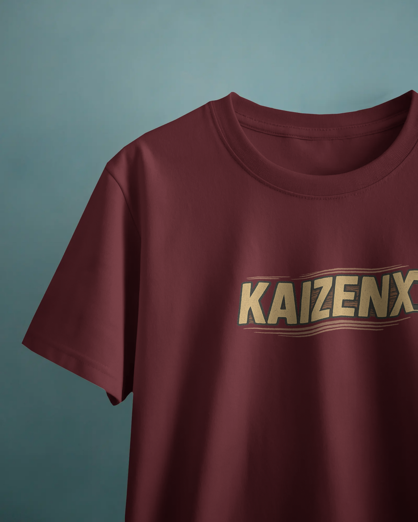 KAIZENX Oversized Porsche 911 Speed Graphic Tee – Maroon Edition