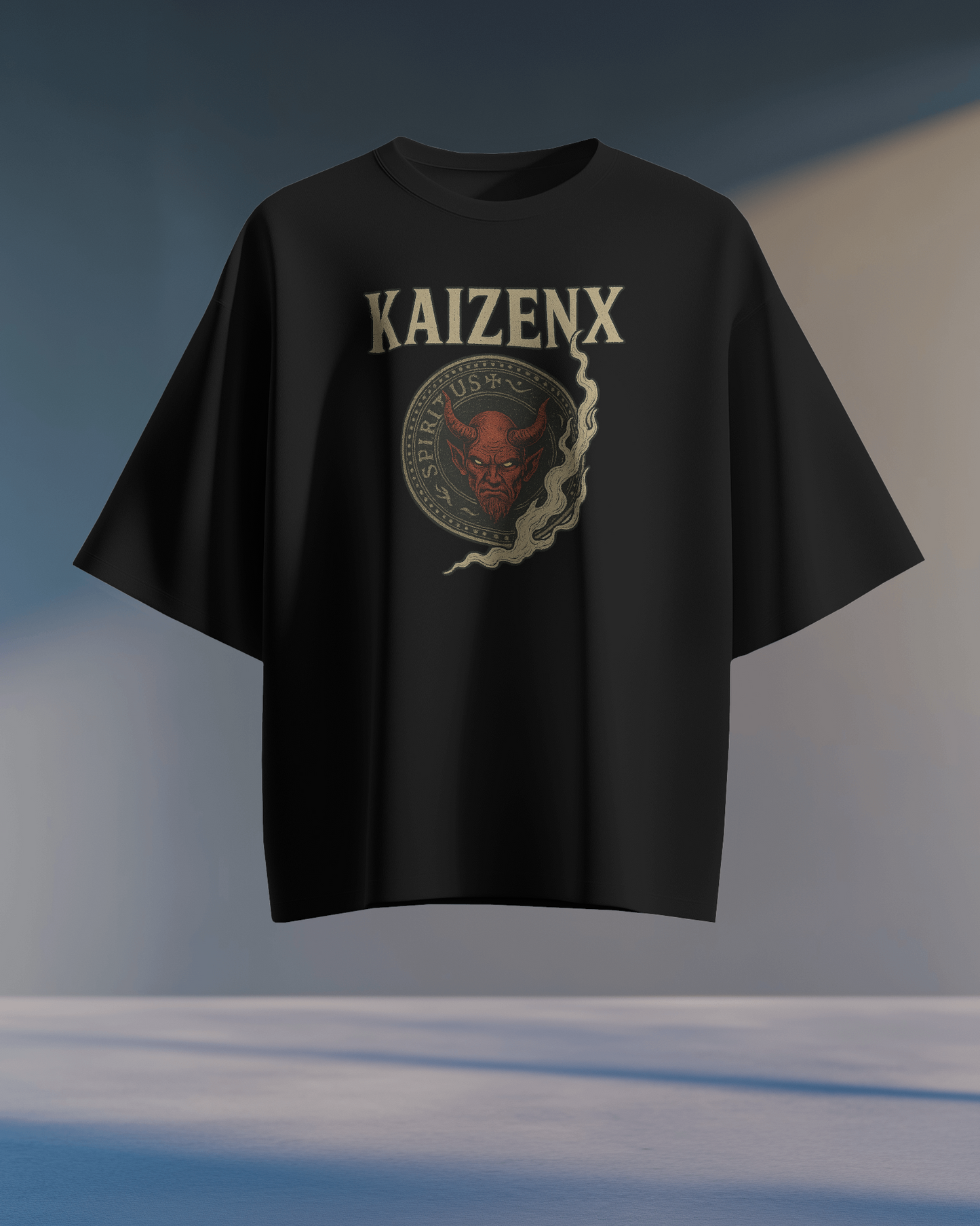 KAIZENX HELL XIII Oversized Graphic Tee – Streetcore Devil Edition