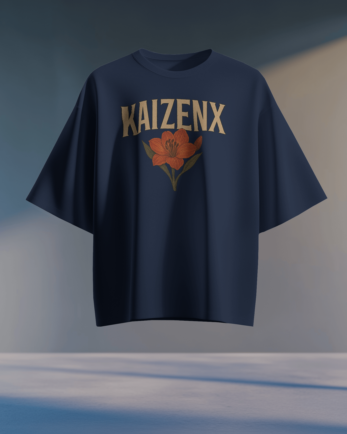 KAIZENX “Revitalize” Oversized T-Shirt – Floral Graphic Front & Back Print