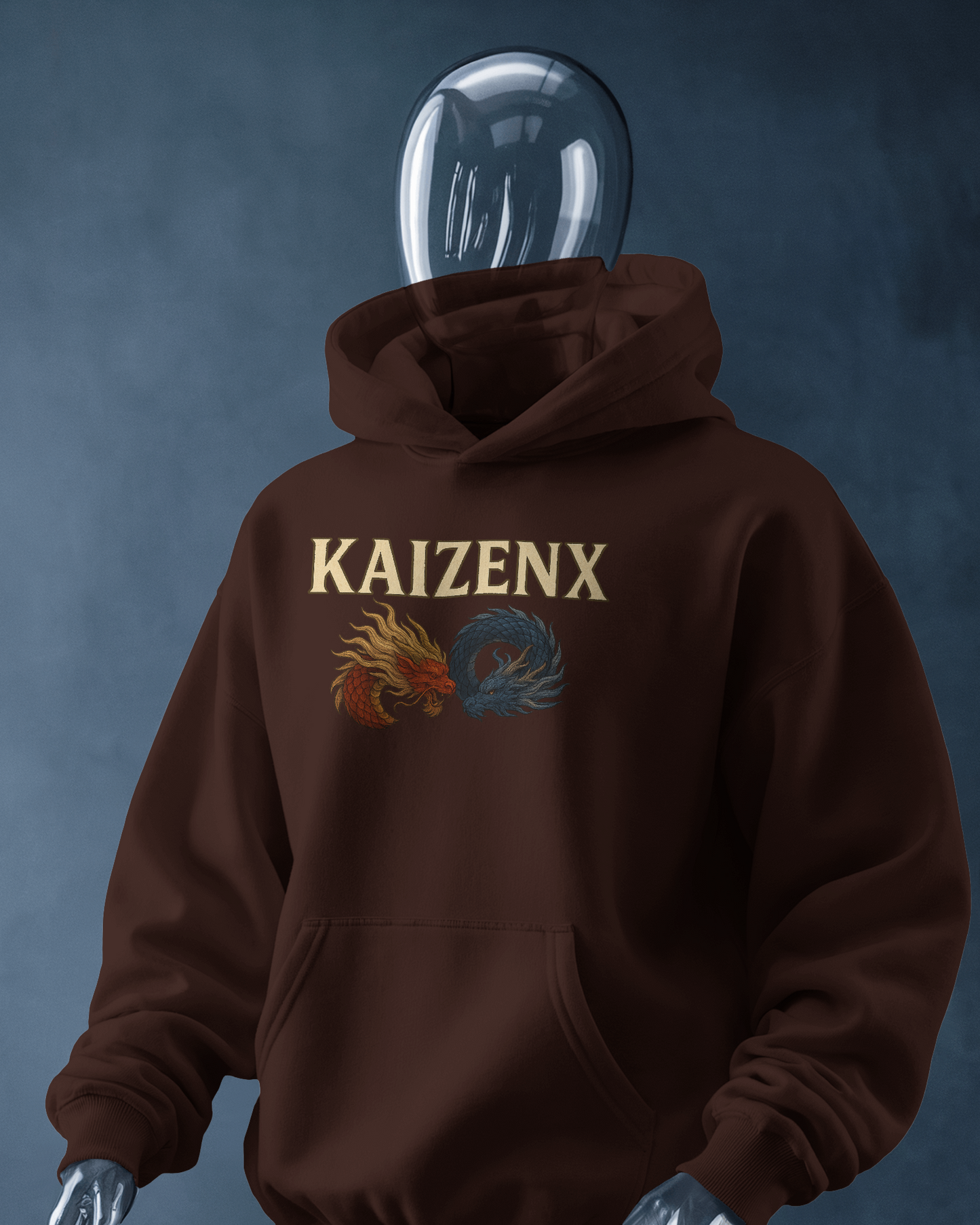 KAIZENX "Fire & Water" Elemental Clash Oversized Hoodie