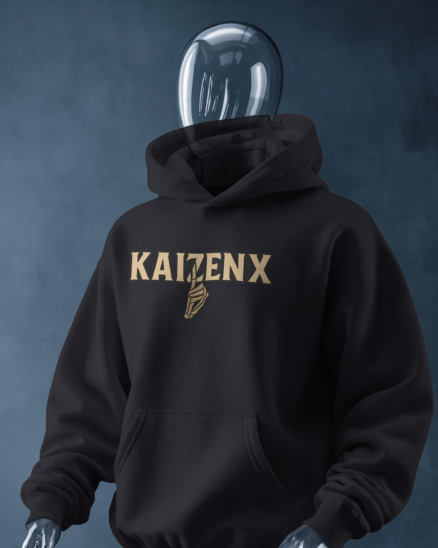 KAIZENX "No One Cares" Oversized Streetwear Hoodie