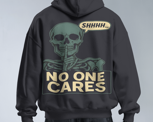 KAIZENX "No One Cares" Oversized Streetwear Hoodie