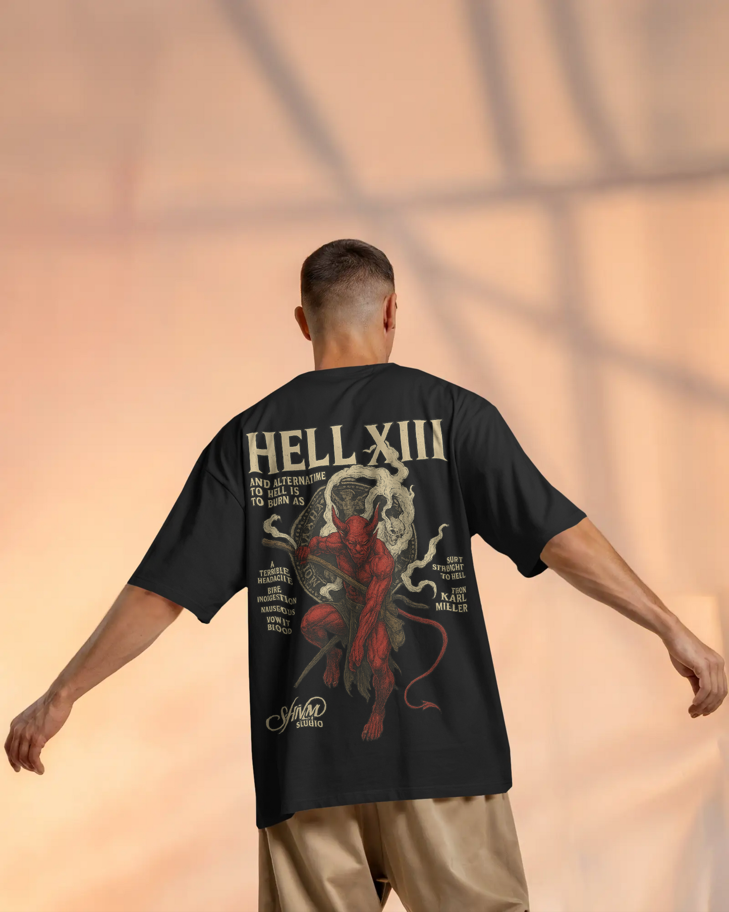 KAIZENX HELL XIII Oversized Graphic Tee – Streetcore Devil Edition