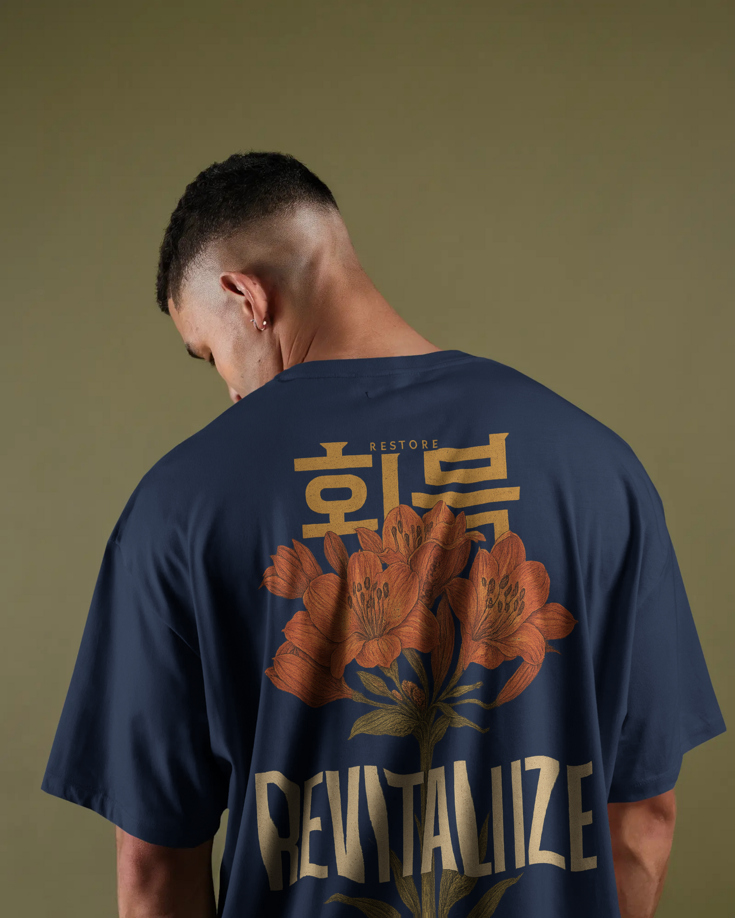 KAIZENX “Revitalize” Oversized T-Shirt – Floral Graphic Front & Back Print