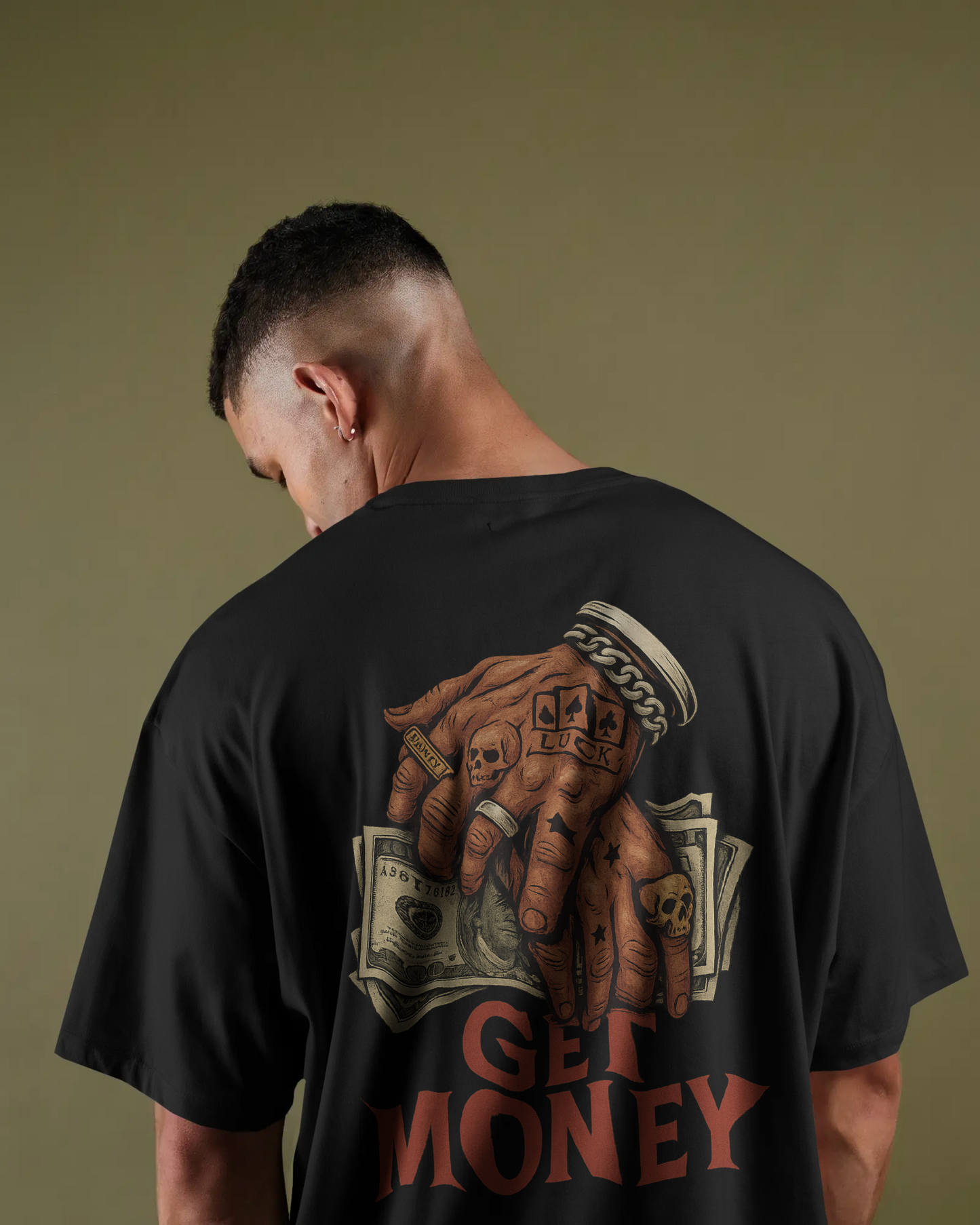 KAIZENX "Get Money" Oversized Graphic T-Shirt – Front & Back Print