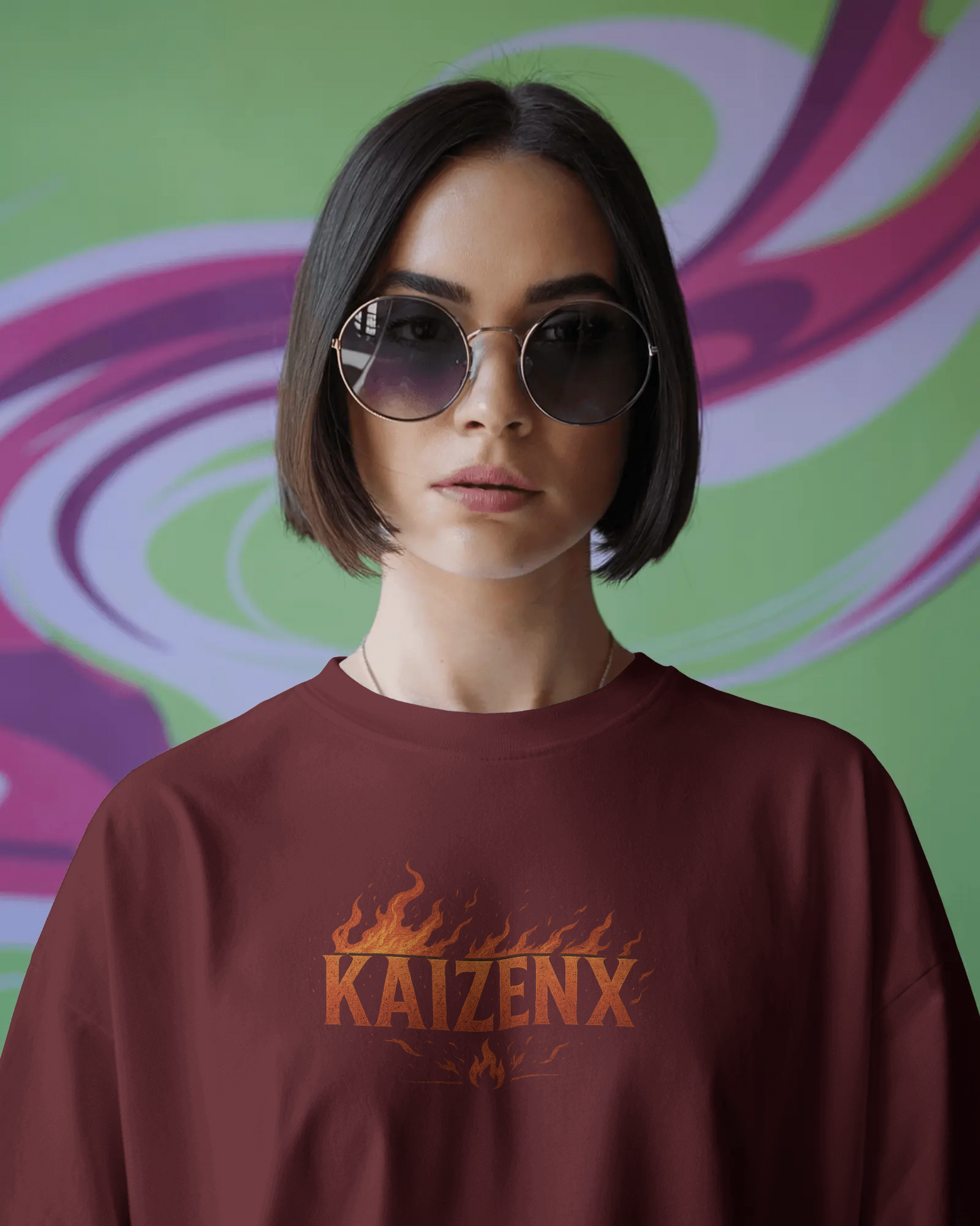 Fire Skull Oversized T-Shirt – Heavyweight 240 GSM Streetwear